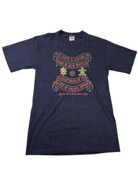 Vintage Men’s Black Watch North American Tour 2000 Graphic Tee Black M